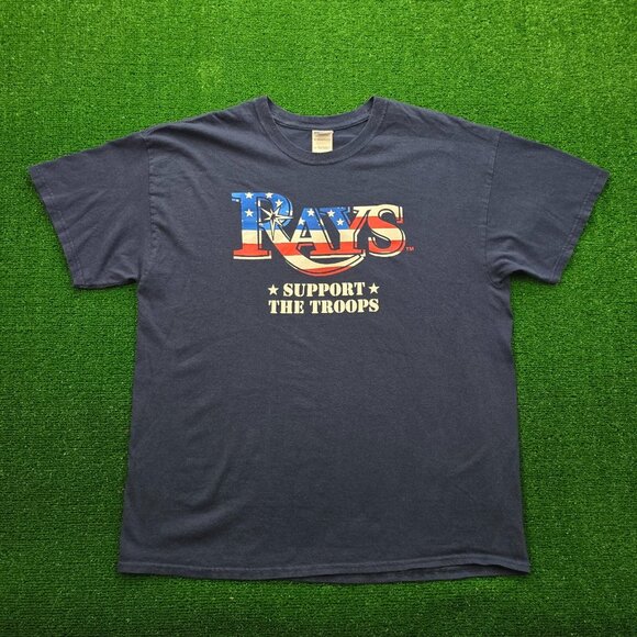 Tampa Bay Rays Tshirt Mens XL Blue Short Sleeve Baseball Support the Troops‎ - Picture 1 of 6